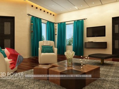 high class 3d living room interior design view